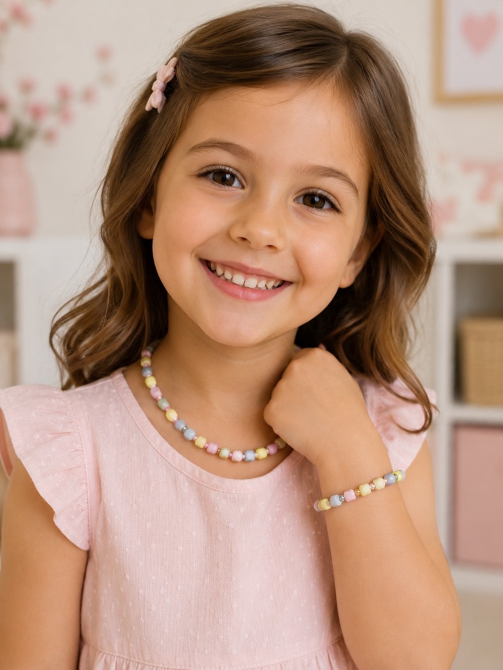 Melody Pastel Beaded Necklace & Bracelet Set | Girls Razzle Dazzle Jewelry